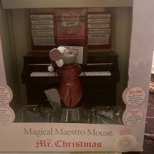 Magical Musical Maestro Mouse Baby Grand Piano Mr. Christmas - brand new in box